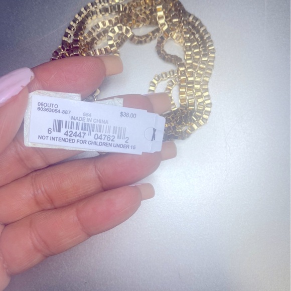 NWT Anne Klein Gold-Tone Multi-Row Chain Toggle Bracelet In Metallic Gold - Picture 9 of 9